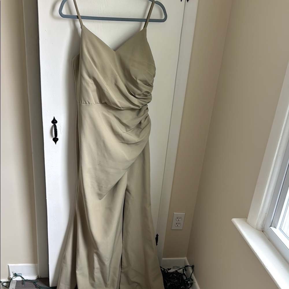 Light green bridesmaids dress